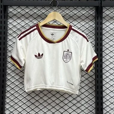 2026 Spain Women#039;s Away Crop Top S-2XL Cheap Football Jersey Wholesale Yupoo