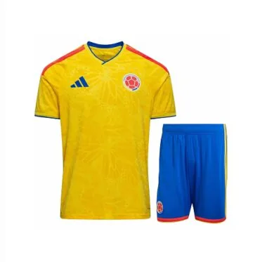 2026 Colombia Home Kit Jersey+Shorts World Cup Cheap Football Jersey Wholesale Yupoo