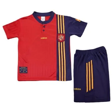1996 Retro Kids Spain Home Kit World Cup Cheap Football Jersey Wholesale Yupoo