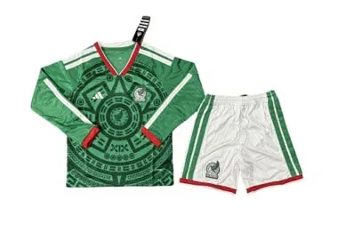 2026 Kids Mexico Home Long Sleeve Kit World Cup Cheap Football Jersey Wholesale Yupoo