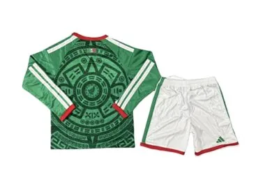 2026 Kids Mexico Home Long Sleeve Kit World Cup Cheap Football Jersey Wholesale Yupoo