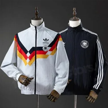 1990 Germany Retro Reversible Double-Sides Windbreaker Jacket S-3XL
