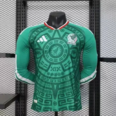 2026 Players Mexico Home Kit World Cup Long Sleeve Kit S-3XL Cheap Football Jersey Wholesale Yupo