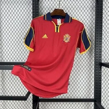 1998 Retro Spain Home Kit Cheap Football Jersey Wholesale Yupoo