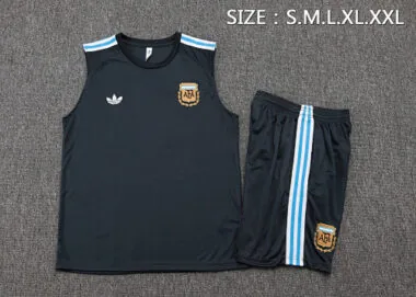 2025 Argentina Sleeveless Training Kits Tracksuits Cheap Football Jersey Wholesale Yupoo