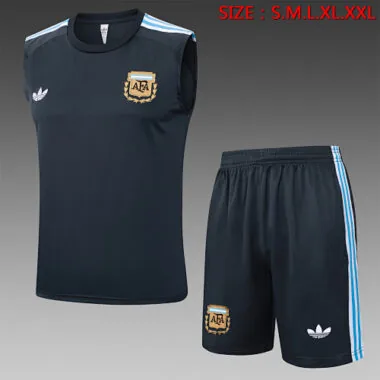 2025 Argentina Sleeveless Training Kits Tracksuits Cheap Football Jersey Wholesale Yupoo