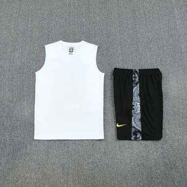 25-26 Brazil White Jesus Training Kits Football Vest Suits Cheap Football Jersey Wholesale Yupoo