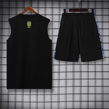 25-26 Brazilië Blauw Jesus Trainingssets Voetbalvesten Voetbalshirts Goedkoop Voetbalshirts Groothandel Yupoo
