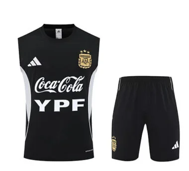 25-26 Argentina Black Training Kits Football Vest Suits Cheap Football Jersey Wholesale Yupoo