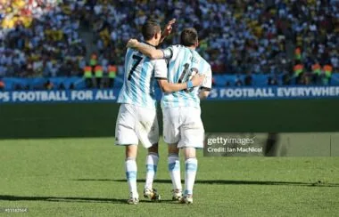 2014 Retro Player Argentina Home Kit Cheap Football Jersey Wholesale Yupoo