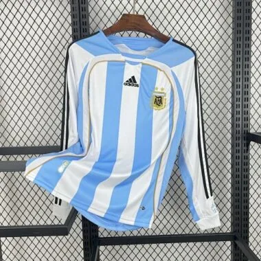2006 Retro Long Sleeves Argentina Home S-XXL