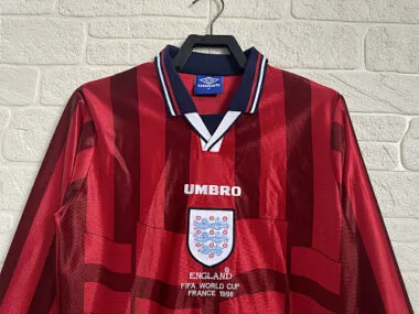 1996 England Away Retro Long Sleeve Soccer Jerseys Yupoo