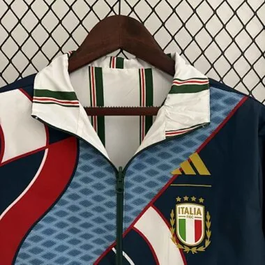 2024 Italië Omkeerbare windjack Wit & Blauw Dubbelzijdig jasje