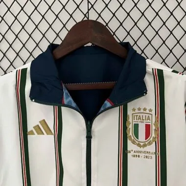 2024 Italië Omkeerbare windjack Wit & Blauw Dubbelzijdig jasje