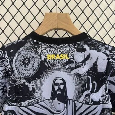 24-25 Brazil Gray Jesus Special Kid Kits Youth Apparels