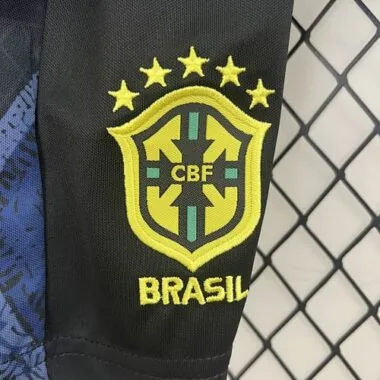 24-25 Brazil Dark Blue Jesus Kid Kits Youth Apparels
