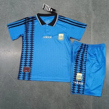 1994 Argentina Away Retro Kids Kit Size16-28 Soccer Jersey Yupoo