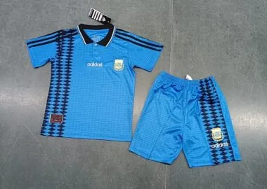 1994 Argentina Away Retro Kids Kit Size16-28 Soccer Jersey Yupoo