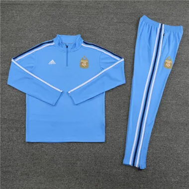 2023 Argentina Long Sleeve Kits Blue Zipper Training Suits