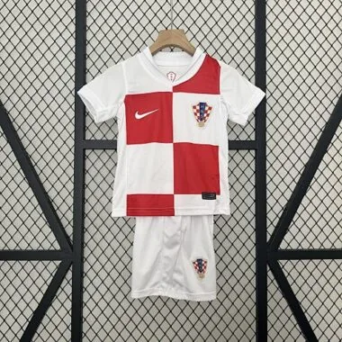 2024 Croatia Home Kid Kits UEFA Euro Youth Apparels