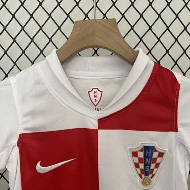 2024 Croatia Home Kid Kits UEFA Euro Youth Apparels