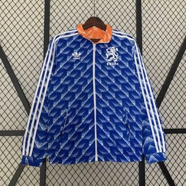 2024 Netherlands Reversible Windbreaker Orange&Blue Double-Sides Jacket Soccer Jerseys