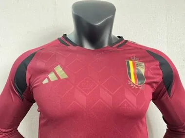 2024 Belgium Home Long Sleeve Kit UEFA Euro Player Version Shirt