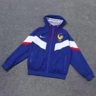2024 France Blue Windbreaker Hoodie Jackets Football AAAAJersey Supplier