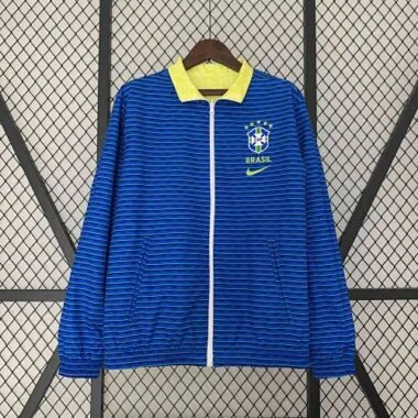 2024 Brazil Reversible Windbreaker Yellow&Blue Double-Sides Jacket