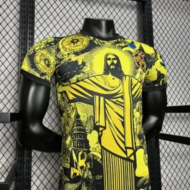 24-25 Brazil Jesus the Redeemer Yellow Kit Player Version Version AAAAJersey Wholesale Yupoo