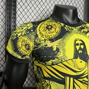 24-25 Brazil Jesus the Redeemer Yellow Kit Player Version Version AAAAJersey Wholesale Yupoo