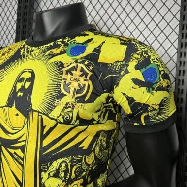 24-25 Brazil Jesus the Redeemer Yellow Kit Player Version Version AAAAJersey Wholesale Yupoo