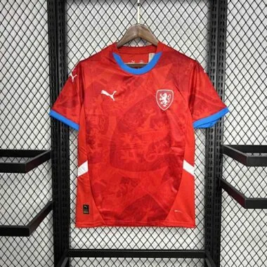 Equipación local de la República Checa para 2024: camiseta de la Eurocopa de la UEFA. Proveedor de camisetas de fútbol AAAAJersey