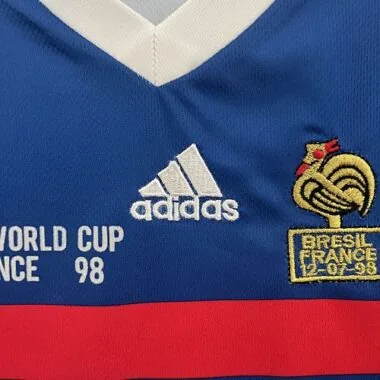 1998 France Home Kids Retro Kits World Cup Shirt