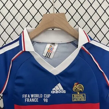 1998 France Home Kids Retro Kits World Cup Shirt