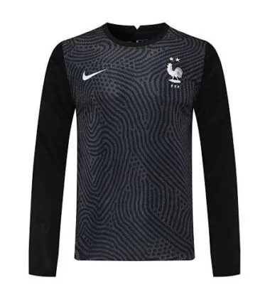 2021 France black goalkeeper long sleeve