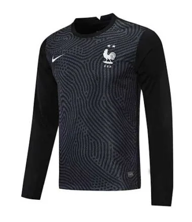 2021 France black goalkeeper long sleeve