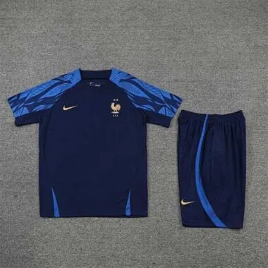 2022 France Training Suit Short Sleeve Kit Blue