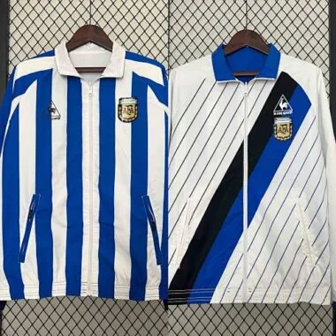 2024 Argentina Trench Coat Reversible White&Blue Double-Sides Jacket