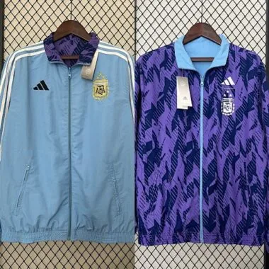 2024 Argentina Blue and Purple Reversible Windbreaker Double-Sides Jacket