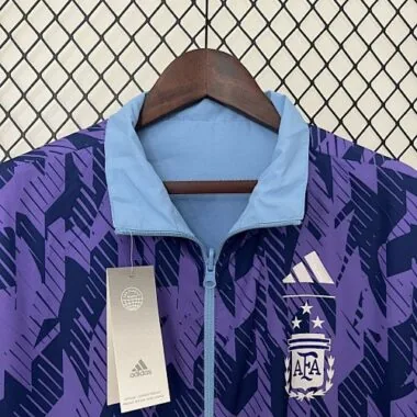 2024 Argentina Blue and Purple Reversible Windbreaker Double-Sides Jacket