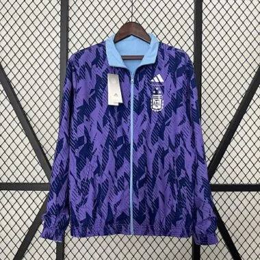 2024 Argentina Blue and Purple Reversible Windbreaker Double-Sides Jacket