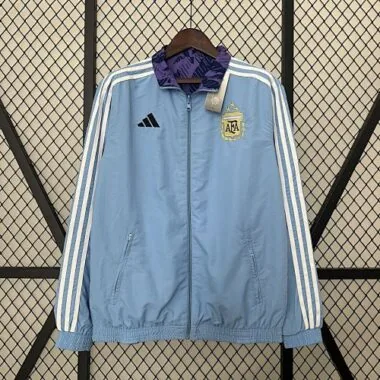2024 Argentina Blue and Purple Reversible Windbreaker Double-Sides Jacket