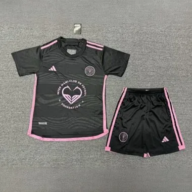 23-24 Inter Miami Away Kids Kits With IMFC Foundation Sponsor Suits