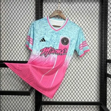 24-25 Inter Miami Special Beach Edition-tenue roze en blauw