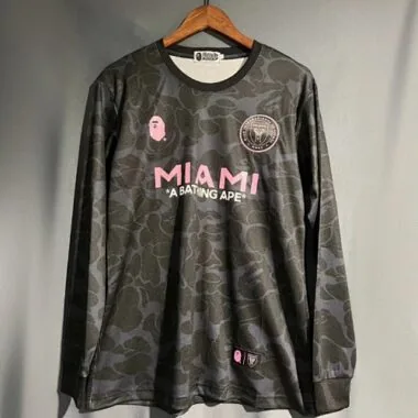 23-24 Inter Miami Limited Gris Black Shirt Long Sleeve Joint Edition Kit Soccer Jerseys Yupoo