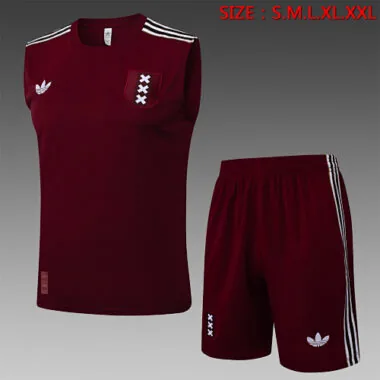 25-26 Ajax Sleeveless Training Kits Tracksuits Cheap Football Jersey Wholesale Yupoo