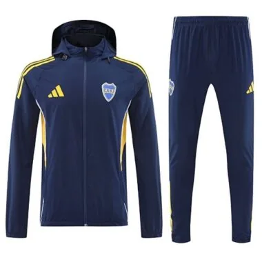 25-26 Boca Windbreaker Hoodie Jacket Kit With Pants Cheap Football Jersey Wholesale Yupoo