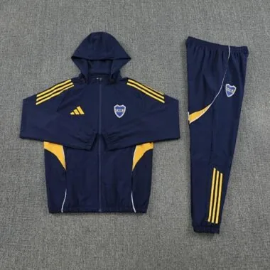 25-26 Boca Windbreaker Hoodie Jacket Kit With Pants Cheap Football Jersey Wholesale Yupoo