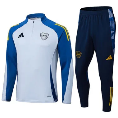 25-26 Boca Juniors White&Blue Training Kits Long Football Tracksuits